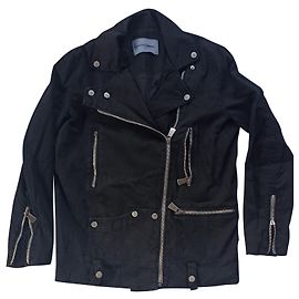 Chaqueta de algodón negra estilo denim Margaux Lonnberg