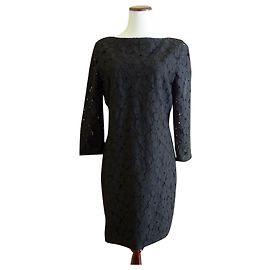 Diane Von Furstenberg DvF Sarita Blumenspitzenkleid in Schwarz