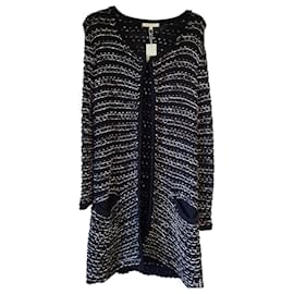 Maje Boucle Kit Strickjacke Braun Schwarz Baumwolle