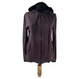 Zadig & Voltaire Hoodie Cardigan Braun Merino Wolle M