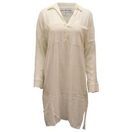 Autre Marque James Perse Hemdkleid aus elfenbeinfarbener Viskose