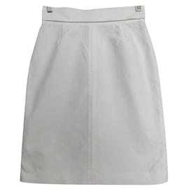 Falda lápiz Max Mara blanca de algodón