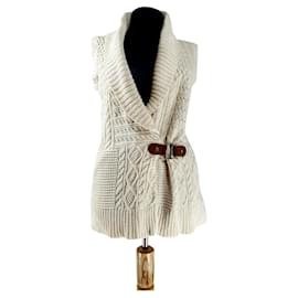 Gilet Cardigan Ralph Lauren Ecru Cotone