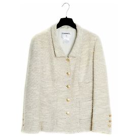 Chanel 02P BEIGE TWEED JACKET FR42