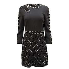 A.L.C ALC Taraji VESTIDO RECORTADO CON TACHUELAS EN VISCOSA NEGRO