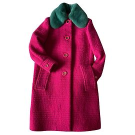 Abrigo Emilio Pucci de lana rosa fucsia con cuello de visón