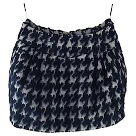 Falda de pata de gallo Baum und Pferdgarten azul