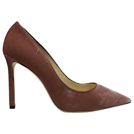Décolleté Romy 100 Jimmy Choo in velluto rosa