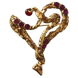 Spilla Christian Lacroix a Forma di Cuore Rosa Oro