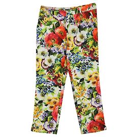Pantalón Dolce & Gabbana Floral Slim Fit De Algodón Multicolor