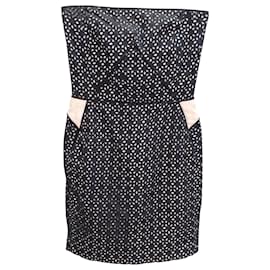 Minivestido de tubo con ojales Maje en algodón negro