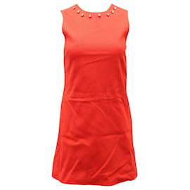 Christopher Kane Mini Robe Ornée de Cristaux en Laine Rouge