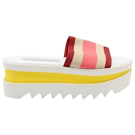 Ciabatte Stella Mccartney con plateau color block in ecopelle bianca - Stella Mc Cartney