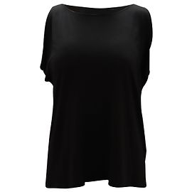 Top sin mangas con escote barco en rayón negro de Alice + Olivia
