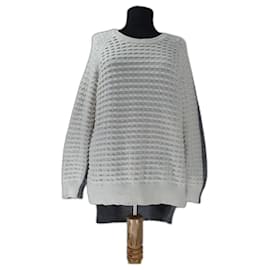 Uterque Pullover Grau Weiß aus Wolle und Kaschmir M
