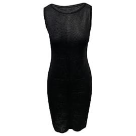 Vestido midi de punto sin mangas Gucci en viscosa negra