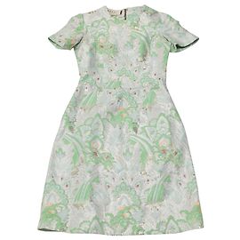 Edición de invierno de Marni 2012 Minivestido brocado en poliéster verde