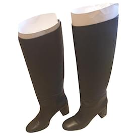 Botas altas de cuero negro Tory Burch