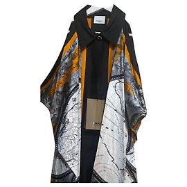 Burberry Seidentop Schwarz Orange Bunt