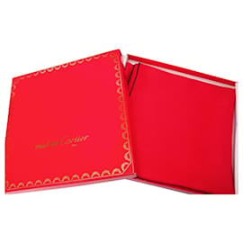 Sciarpa Cartier in seta rossa 85x85 cm