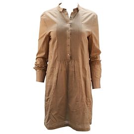 Joseph Robe mi-longue à manches longues en coton marron