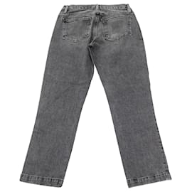 Frame Denim Frame Le Nouveau Straight Crop Jeans aus schwarzem Denim