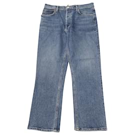 Vaqueros cortos rectos de tiro alto Riley de Agolde en denim de algodón azul