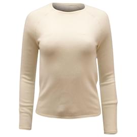 Theory Pullover mit Rundhalsausschnitt aus elfenbeinfarbenem Kaschmir