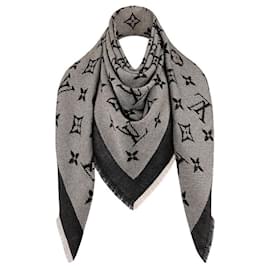 Chal Louis Vuitton Monogram Shawl Neo Natte Negro Lana