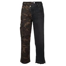 Jeans Monse Asimétricos de Algodón Negro y Camuflaje - Autre Marque