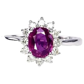 18 kt.Weißgold - Ring - 1.10 ct Saphir • Saphir und Diamanten IGI-Zertifikat Nr. Sich warm laufen - Autre Marque