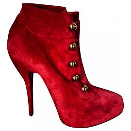 Stivaletti Christian Louboutin Fife 120 Rossi in Pelle di Cervo