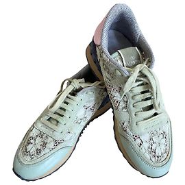 Sneakers Valentino Garavani Verdi in Suede e Pelle