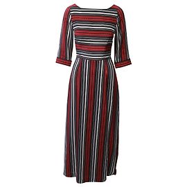 Abito lungo a righe Alice By Temperley in seta rossa