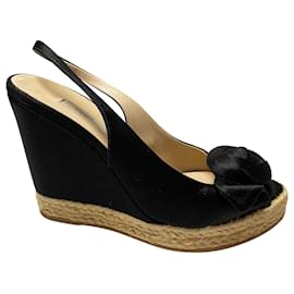 Sandali Prada Espadrillas in Seta Nera