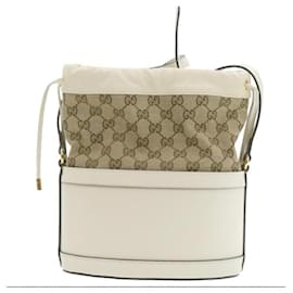 Borsa a mano Gucci 1955 Horsebit Bianca e Beige in Pelle