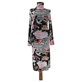 Roberto Cavalli Kleid Mehrfarbig Wolle Viskose