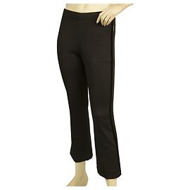 Moncler Negro w. Pantalones acampanados con raya lateral de terciopelo talla de pantalones 38