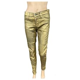 J Brand Maria Skinny Jeans Hoher Bund Gold