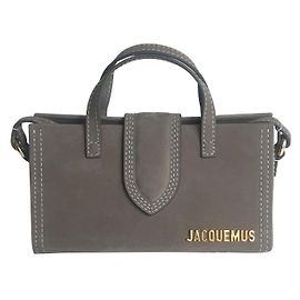 Sac porte lunettes Jacquemus daim gris