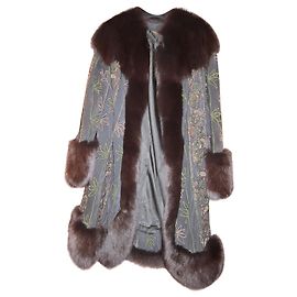 Autre Marque Abrigo Vic Wood Fred IVA de ante y piel de zorro negro
