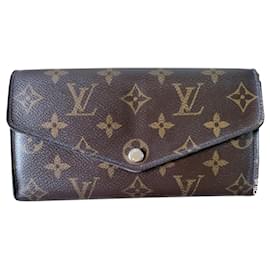 Louis Vuitton Sarah Portemonnaie Braun Leinen