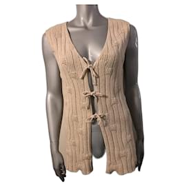Chaleco sin mangas Kenzo beige algodón lino