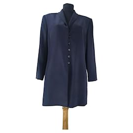 Blazer Jaeger in seta blu