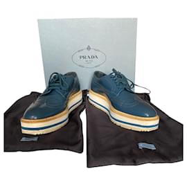 Scarpe Derby Prada Pelle Jean Blue 36.5