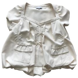 Carven Bluse aus cremefarbenem japanischem Canvas