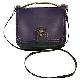 Bolso de mano Carven de piel morado y verde oscuro
