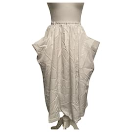 Falda Comme Des Garcons Blanca con Estampado Chevron