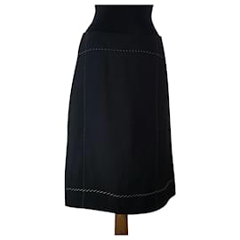 Autre Marque Falda Aeffe Spa negra de lana y viscosa