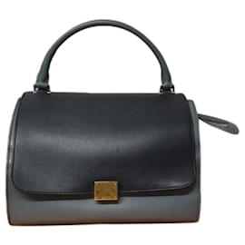 Borsa a mano Céline Trapeze in pelle blu
